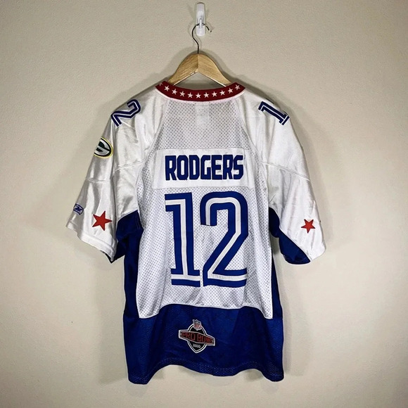 Aaron Rodgers 2010 Pro Bowl NFL Green Bay Packers Reebok Jersey Size 48 All Star - Picture 3 of 9
